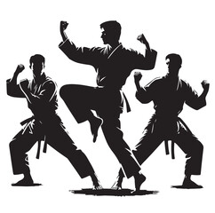 Wall Mural - Set of Martial Arts Silhouette Vector Design