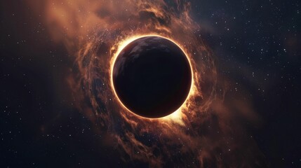 Wall Mural - 3d illustration showing a black hole absorbing light in deep space