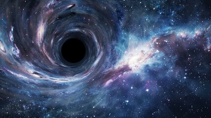 Wall Mural - black hole against a star field in outer space