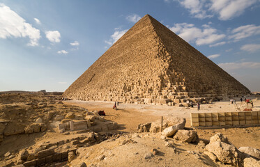 Wall Mural - The Giza pyramid complex in Egypt