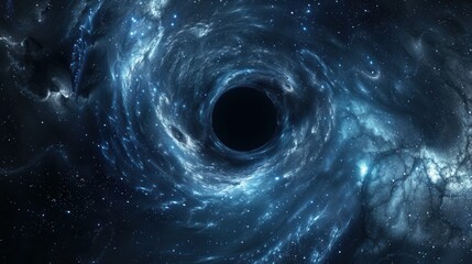 Wall Mural - space background featuring an abstract wormhole with gas dust galaxies stars and a black hole includ