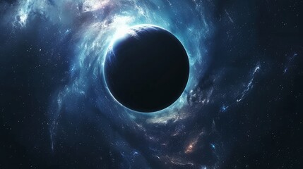 Wall Mural - 3d illustration depicting a giant black hole in deep space