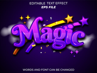 Wall Mural - magic text effect, font editable, typography, 3d text for games. vector template