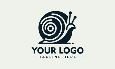 Wall Mural - Snail Vector Logo symbolize Perseverance, Adaptability, and the Beauty of Finding Your Own Pace A Timeless Design for Nature, Wellness, and Education Brands