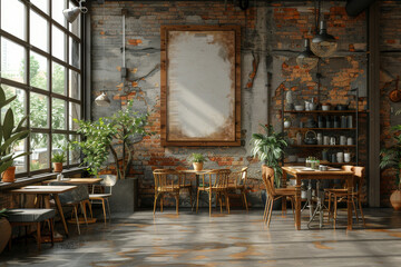 Poster - Industrial Loft Restaurant Interior