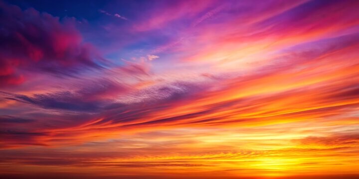 An abstract background with a beautiful gradient of sunset colors. Features smooth transitions of orange, pink, and purple hues.