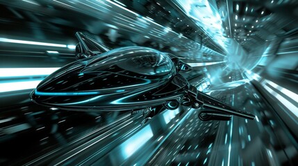 Wall Mural - Futuristic Spacecraft in Motion
