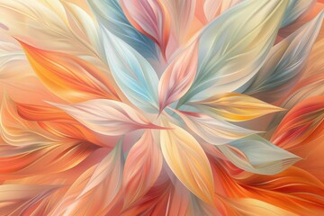 Canvas Print - autumn leaves swirling in pastel colors seasonal abstract background decorative illustration