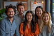 © mattegg - Group of Friends Smiling Together in a Cafe