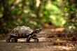 © Mandeep - Playful Turtle Riding on Skateboard, Forest Path Adventure
