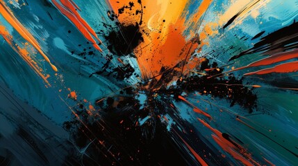 Poster - Vibrant Abstract Art: A Splash of Color