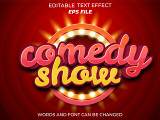 Wall Mural - comedy show text effect, font editable, typography, 3d text. vector template