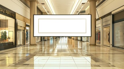 Poster - Mockup of a blank billboard store front sign in a shopping mall Perfect for showcasing your logo and branding : Generative AI