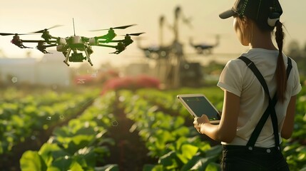 agriculture and modern technology Farmer using smart farming technologies using AI : Generative AI