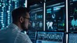 © The Little Hut - Data analytics and insights powered by big data and artificial intelligence technologies Data scientist working with complex information analysed by AI for business analytics dashboard : Generative AI