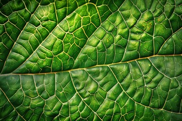 Wall Mural - Detailed close up of green leaf veins, revealing intricate and mesmerizing patterns