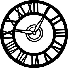 Wall Mural - Atomic clock outline illustration vector