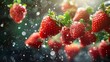 © kura - Fresh Strawberries in Water Splash