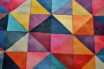 Aufkleber - a colorful painting of a square and triangle pattern, Develop a geometric pattern with vibrant colors