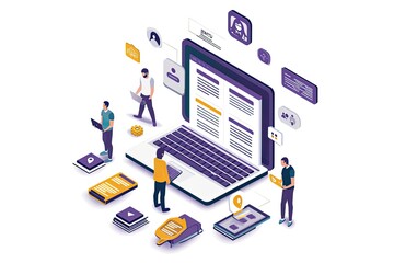 Leinwandbilder - a person using a laptop computer on a table, Develop an online reputation management platform