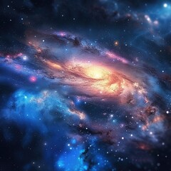 Aufkleber - a galaxy with a spiral galaxy, Study the principles of astrophysics