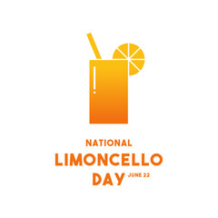 Wall Mural - National Limoncello Day. June 22. White background.