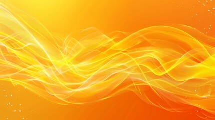 Wall Mural - Abstract digital lines on a bright orange background with light trails, glowing effect. Futuristic and dynamic concept