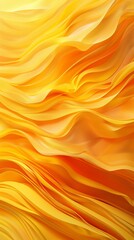 Wall Mural - Flowing orange and yellow fabric waves background, abstract design concept