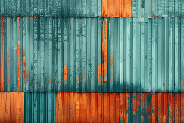 Wall Mural - a piece of modern abstract art consisting of only very fine horizontal and vertical lines. The predominant color blue with varying degrees of intensity. 