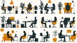 © Pattarin - Productivity boosting concept illustration, collection of male and female business people scenes in the productivity boosting scene. mega set flat vector modern illustration
