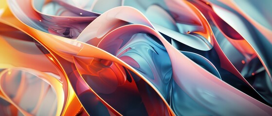Wall Mural - colorful 3d abstract desktop wallpaper ultrawide screen 21:9