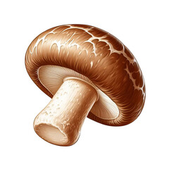 Wall Mural - Shiitake mushroom isolated on transparent background