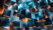 © G.Go - A close up of a bunch of cubes in a blue and orange color scheme
