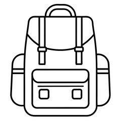 line art illustration icon of travel bag