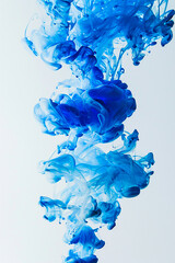 Wall Mural - Abstract blue ink swirling in water, creating a dynamic and fluid design