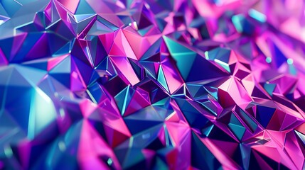 Wall Mural - wallpaper modern hypnotic green little triangles patterns neon blue and green, purple, 16:9, background for banners, advertising backgrounds, website backgrounds