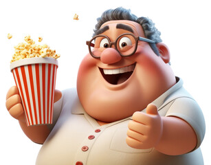 Sticker - PNG Popcorn cartoon food accessories.