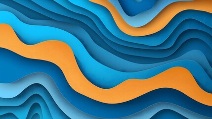 Wall Mural - 2. Design an eye-catching background template featuring intricate blue paper cut vectors, ideal for flyers and digital presentations