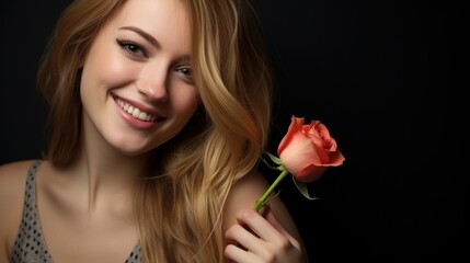 Wall Mural - woman with rose