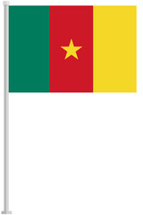 Wall Mural - Cameroon national flag pole icon isolated on white background.