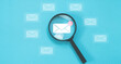 © Kenstocker - Magnify focus on Email warning alert concept, New email notification, Business email and email working, receive and send mail.