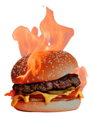 Sticker - PNG Ketchup food hamburger burning.