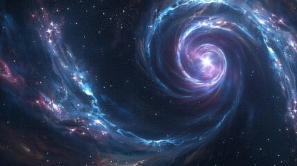Wall Mural - a black hole at the heart of a galactic vortex in space.