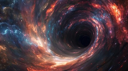 Wall Mural - swirling galactic vortex with a central black hole.