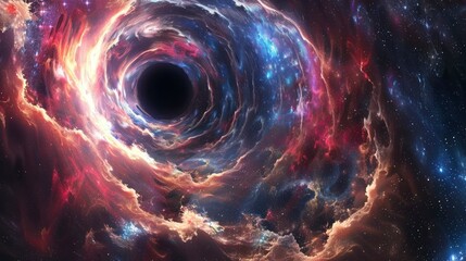 Wall Mural - central black hole in a swirling galactic vortex.