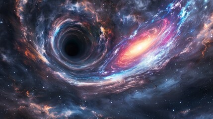 Wall Mural - galactic vortex being consumed by a dark black hole.