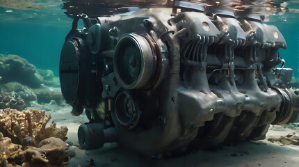 a very large engine that is under the water