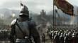© AounMuhammad - A medieval knight hero leading his big army , He is about to give a speech to his army to motivate them for their upcoming do or die battle