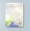 © REZI - Cards with watercolor background. Design for your cover, date, postcard, banner, logo.