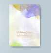 © REZI - Cards with watercolor background. Design for your cover, date, postcard, banner, logo.